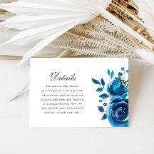Pretty Blue Floral Calligraphy Quinceanera Details
