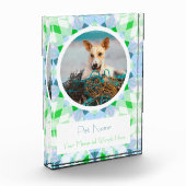 Pretty Blue Green Pet Cat Dog Memorial Keepsake Fotoblock (Links)