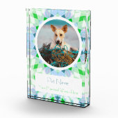 Pretty Blue Green Pet Cat Dog Memorial Keepsake Fotoblock (Rechts)