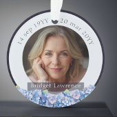 Pretty Blue Hydrangea Flowers Remembrance Memorial Ornament