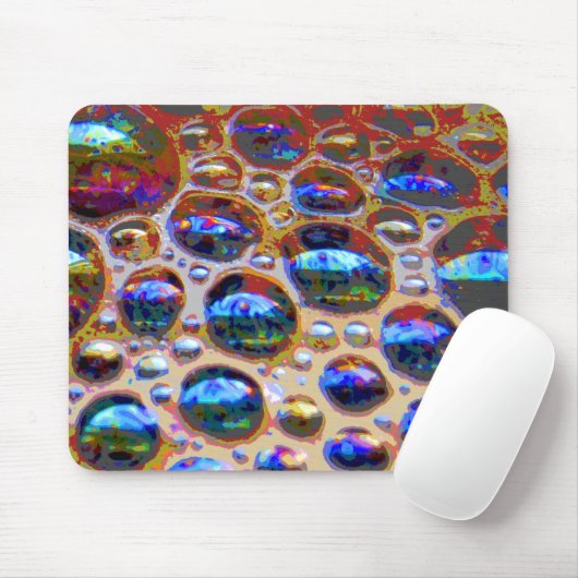 Pretty Blue Iridescent Coffee Bubbles Mousepad (Mit Mouse)