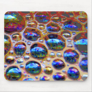 Pretty Blue Iridescent Coffee Bubbles Mousepad