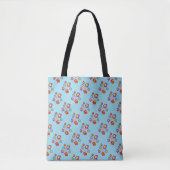 Pretty Blue Ladybug and Flowers Pattern Tasche (Vorderseite)