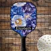 Pretty Blue Peony Personalized Pickleball Schläger