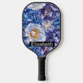 Pretty Blue Peony Personalized Pickleball Schläger (Vorderseite)