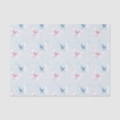 Pretty Blue Pink Butterflies Birthday Seidenpapier (Vorderseite)
