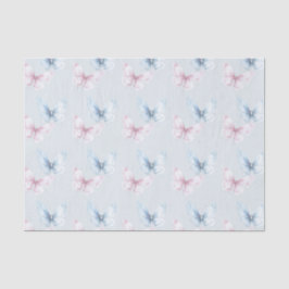 Pretty Blue Pink Butterflies Birthday Seidenpapier