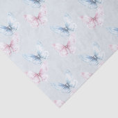 Pretty Blue Pink Butterflies Birthday Seidenpapier (Ausschnitt)