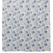 Pretty Blue Rose Floral Watercolor  Duschvorhang (Vorderseite)