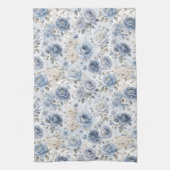 Pretty Blue Rose Floral Watercolor  Geschirrtuch (Vertikal)