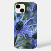 Pretty Blue Sea Holly Thistle Monogram Case-Mate iPhone Hülle (Rückseite)