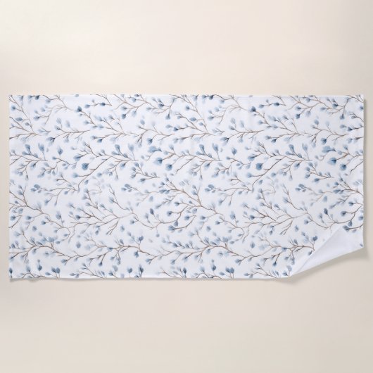 Pretty Blue White Flowers Strandtuch (Vorderseite)