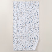 Pretty Blue White Flowers Strandtuch (Vorderseite)