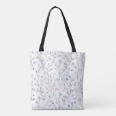 Pretty Blue White Flowers Tasche (Rückseite)