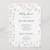 Pretty Blush Pink Floral Baby Shower Einladung (Vorne/Hinten)