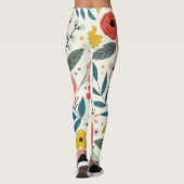 Pretty Blush Pink Floral Botanical Leggings (Rückseite)
