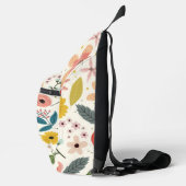 Pretty Blush Pink Floral Botanical Monogram Crossbody Bag (Rechts)