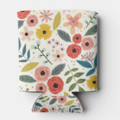 Pretty Blush Pink Floral Botanical Monogram Dosenkühler (Rückseite)