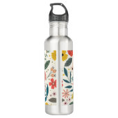 Pretty Blush Pink Floral Botanical Monogram Edelstahlflasche (Rückseite)