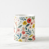 Pretty Blush Pink Floral Botanical Monogram Kaffeetasse (Mittel)