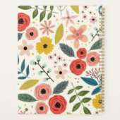 Pretty Blush Pink Floral Botanical Monogram Planer (Rückseite)