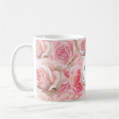 Pretty Blush Pink Roses Floral Kaffeetasse (Links)