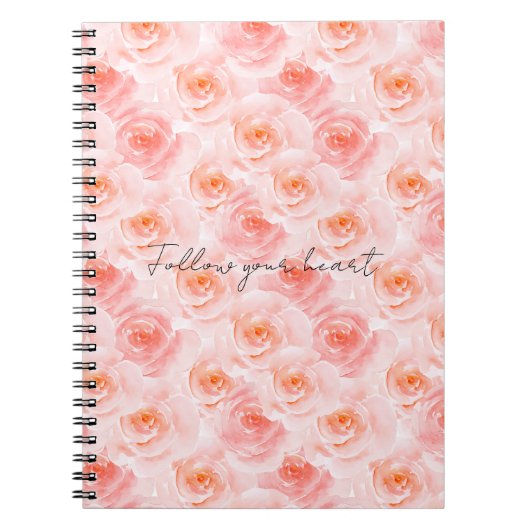 Pretty Blush Pink Watercolor Roses Floral Notizblock (Vorderseite)