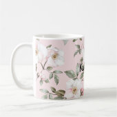 Pretty Blush Pink White Flowers   Kaffeetasse (Links)