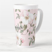 Pretty Blush Pink White Flowers Milchtasse (Rechte Ecke)