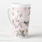 Pretty Blush Pink White Flowers Milchtasse (Linke Ecke)