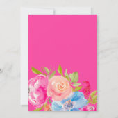 Pretty bohemian floral watercolor bridal shower einladung (Rückseite)