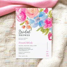 Pretty bohemian floral watercolor bridal shower