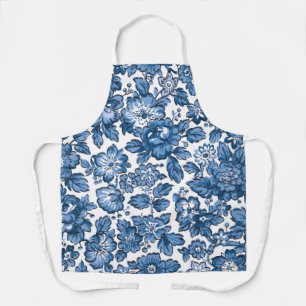 Pretty Boho Blue and White Floral Schürze