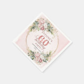 Pretty Boho Staubiges Rosa Eukalyptus 60. Geburtst Serviette (Ecke)