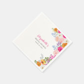 Pretty Boho Wildflowers Bridal Shower Serviette (Ecke)