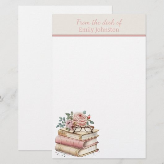 Pretty Books Personalized Briefpapier (Vorne/Hinten)
