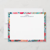 Pretty Botanical Girly Floral Frame  Mitteilungskarte (Vorderseite)