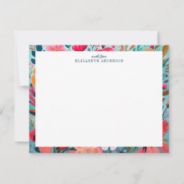 Pretty Botanical Girly Floral Frame Mitteilungskarte