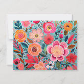 Pretty Botanical Girly Floral Frame  Mitteilungskarte (Rückseite)