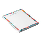 Pretty Botanical Girly Floral Frame Notizblock (angewinkelt)