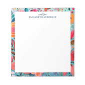Pretty Botanical Girly Floral Frame Notizblock (Vorderseite)