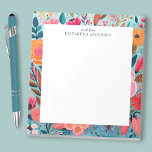 Pretty Botanical Girly Floral Notizblock<br><div class="desc">Personalize this pretty stationery notepad with your name. Bright and beautiful! Makes a thoughtful gift for a friend. Designed for you by Blackberry Boulevard.</div>