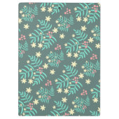 Pretty Botanical Leaves and Berries Blue Pattern Klemmbrett (Rückseite)