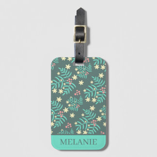 Pretty Botanical Leaves and Berries Personalised Gepäckanhänger