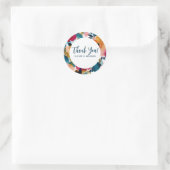 Pretty Botanical Watercolor Floral Thank You Runder Aufkleber (Tasche)