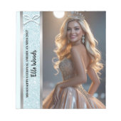 Pretty Bow Pageant Autograph Pad | Aqua Sparkle Notizblock (Vorderseite)