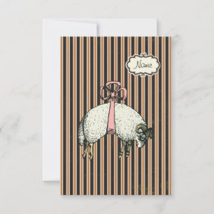 Pretty Bow Sheep™ (DESIGNER OPTIONEN) - Einladung