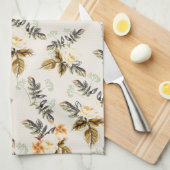 Pretty Brown Floral Fall Winter Foliage  Geschirrtuch (Viertel Falte)