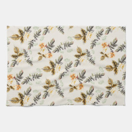 Pretty Brown Floral Fall Winter Foliage Geschirrtuch