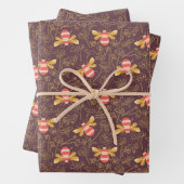 Pretty Bumble Bee Pattern Geschenkpapier Set (Beispiel)